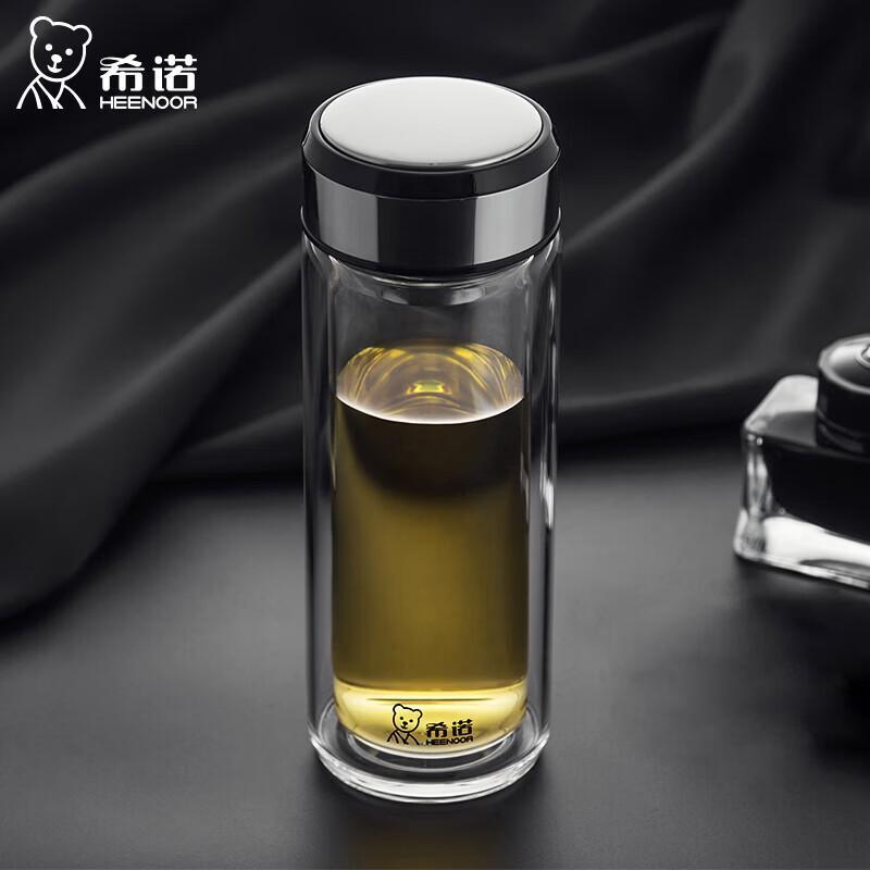 HEENOOR 360ML Double Wall Glass Tea Infuser Bottle