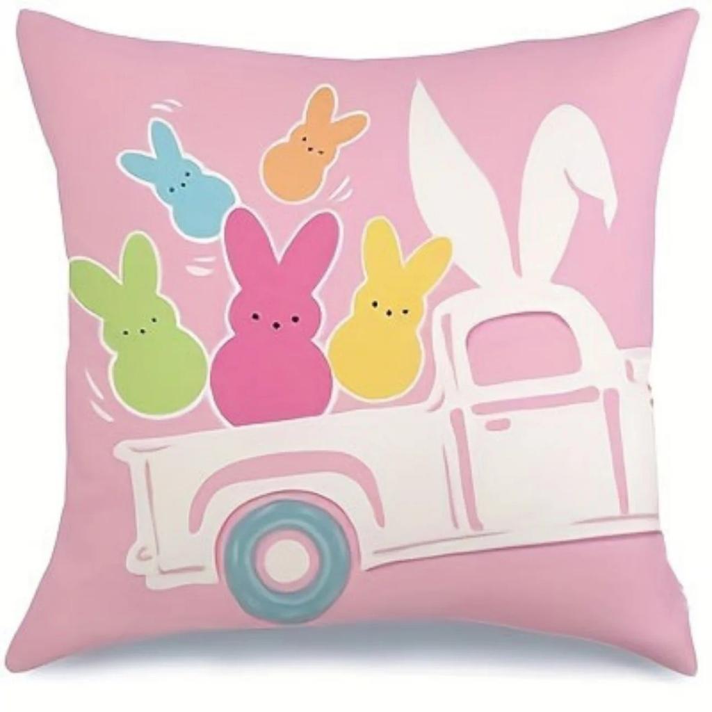 Colorful Bunny Patterns Pillowcases For Fun Pattern Cushion Cover Suitable For Sofa Bedroom Car Pillow Cover