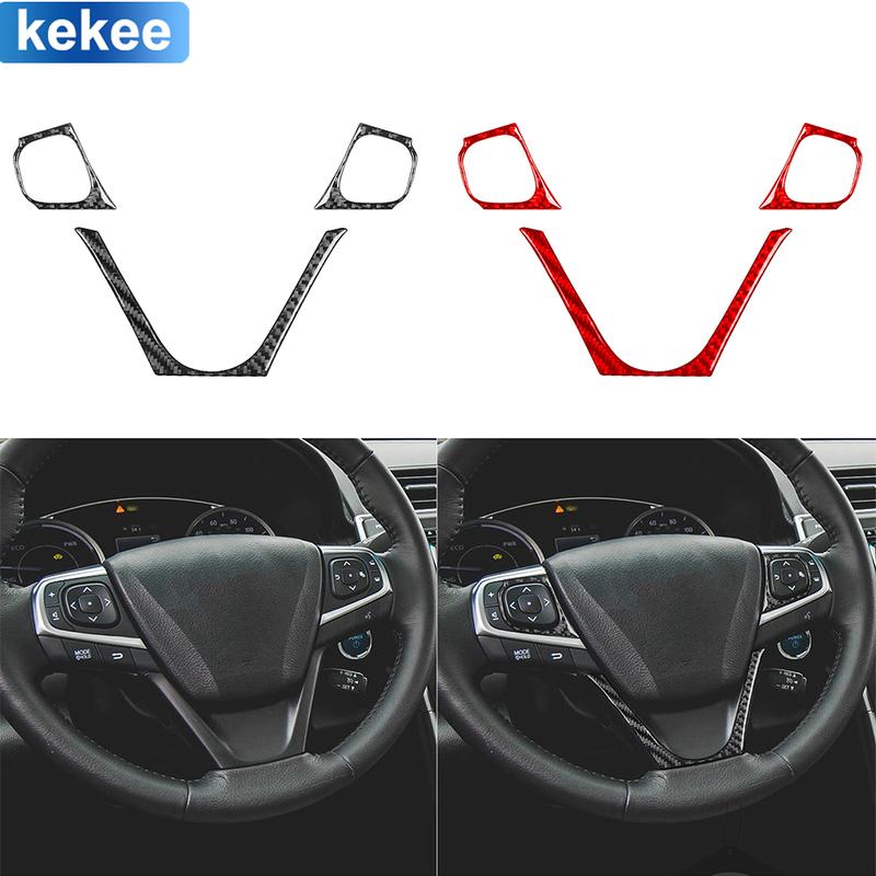 For Toyota Camry 2015 2016 2017 Frame Set Trim Cover Real Carbon Fiber Sticker Car Interior Moulding Accessories
