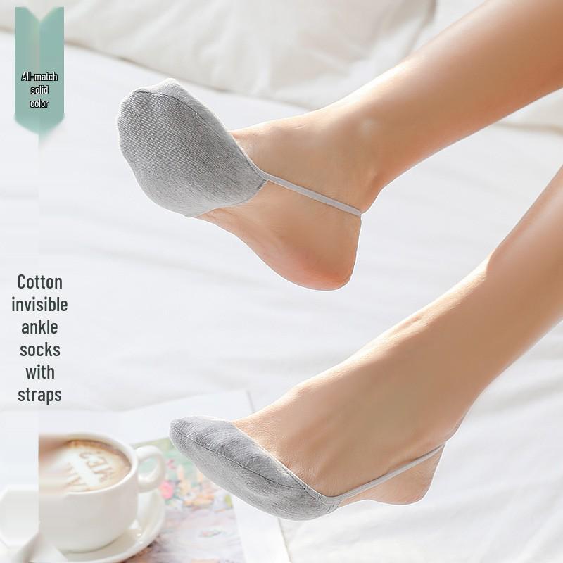 Women's Summer Heel-Less Invisible Cotton Boat Socks