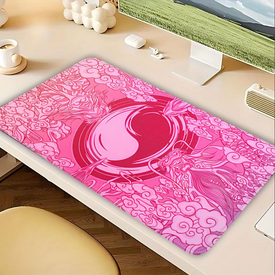 

Anti slip Mouse Pad Computer Laptop Pad office Pad Keyboard Mouse Pad Game Console Pad Desk accessories Blue And Pink Tai Chi 220x180x2mm