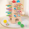 Montessori Game Wooden Stick Tower Toy Color Shapes Sorting Toy Motor Skills Development Stick Counting Math Toy For Kids