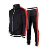 2Pcs/Set Stand Collar Long Sleeve Multi Pockets Zipper Placket Jacket Sweatpants Set Men Autumn Striped Patchwork Slim Tracksuit Outfit