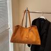 Elegant Shoulder Bag Pouch Suede Shoulder Bag Korean Style Storage Suede Handbag Suede Bucket Bag All-match Underarm Tote Bag