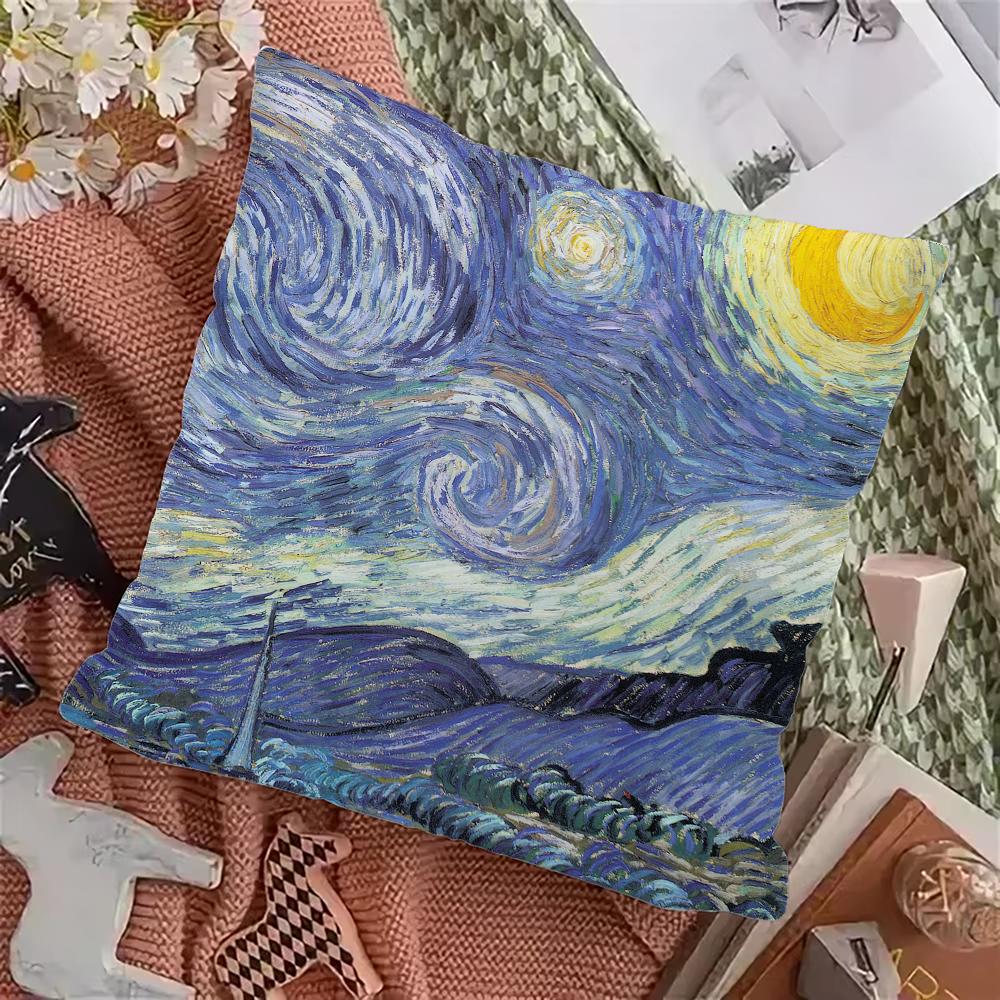 V-Van G-Gogh Art Pillow Case Pillowcase Home Sofa Cushions Car Cushions Pillowcover Office Pillowshell Pillow