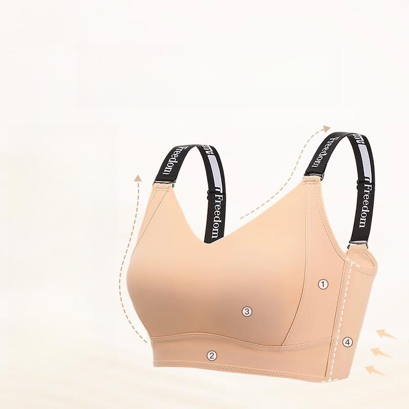 Seamless Bra for Women Thin Design with Rabbit Ears Double Breasted Bra Plus Size Sports Bra Letter Shoulder Strap Bra