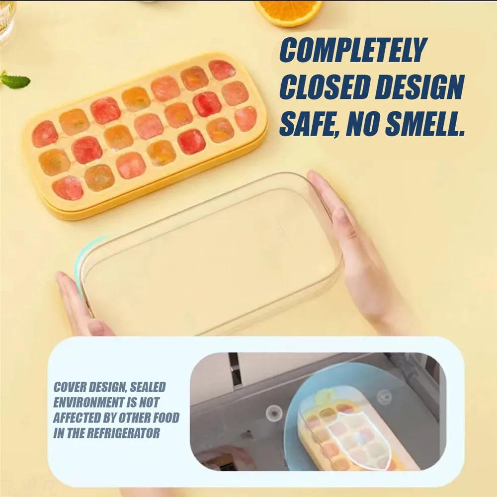 21 Grid Fully Sealed Non-contact Ice Cube Mold Maker Ice Tray Kitchen Gadgets Silicone Mold