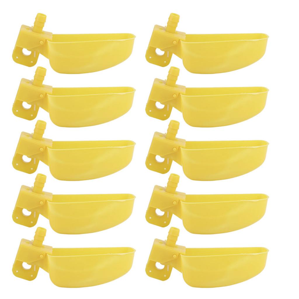 10Pcs Automatic Waterers Yellow Drinking Cups Bowl for Quail Chicken Birds Large SizeRight