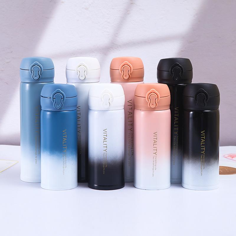350/500ML Vitality Thermal Mug Portable Cute Stainless Steel Tumbler Bouncing Lid Kids Children Child Small Mini Water Bottle