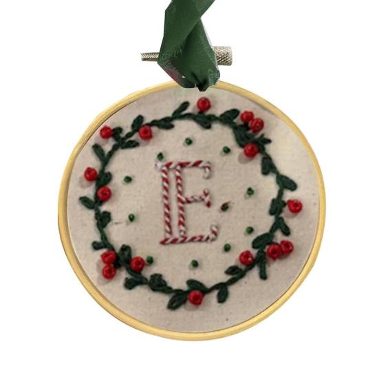 Yousheng DIY Embroidered Christmas Ornament Embroidered Initial Crafting Kit Mini Christmas Embroidery Kit for Beginners Xmas Tree Decor