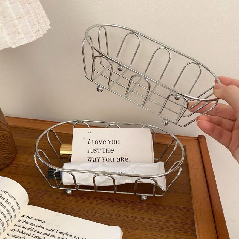 Multifunctional Decorative Metal Wire Basket For Kitchen Countertop Desk Organizer And Fruit Vegetable Drainer