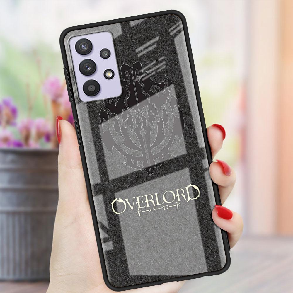 

Стеклянный чехол для Samsung Galaxy A52 A51 A71 A50 A21s A12 A70 A31 A53 A72 A32 A13 A41 A30 A10 A23, чехол для телефона Overlord, череп, аниме Samsung A30