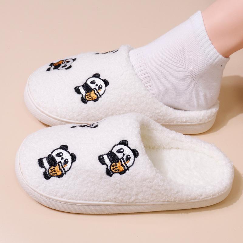 New comfortable home cute cartoon panda winter cotton slippers men and women couples thermal indoor cotton slippers
