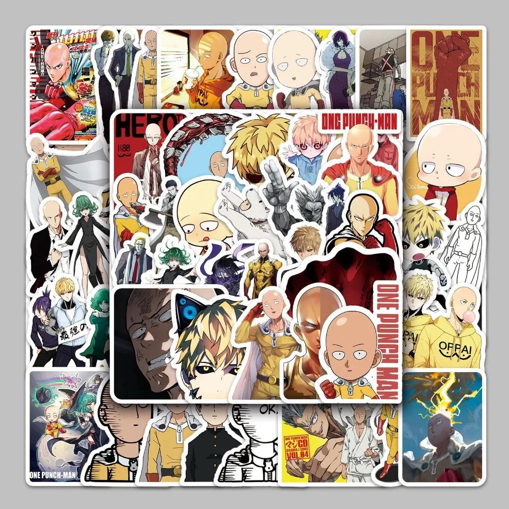 57pcs Anime One Punch Man Stickers Japanese Manga Cartoon Saitama Genos Drawing Doodle Decoration for Notebooks Cases