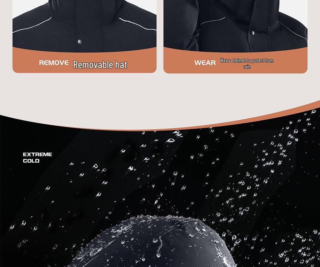 Bemei Fleecegefütterte Wasserdichte Elektrofahrrad-Windjacke - Winterwarm, Winddicht, Verdickt, Doppelseitig.