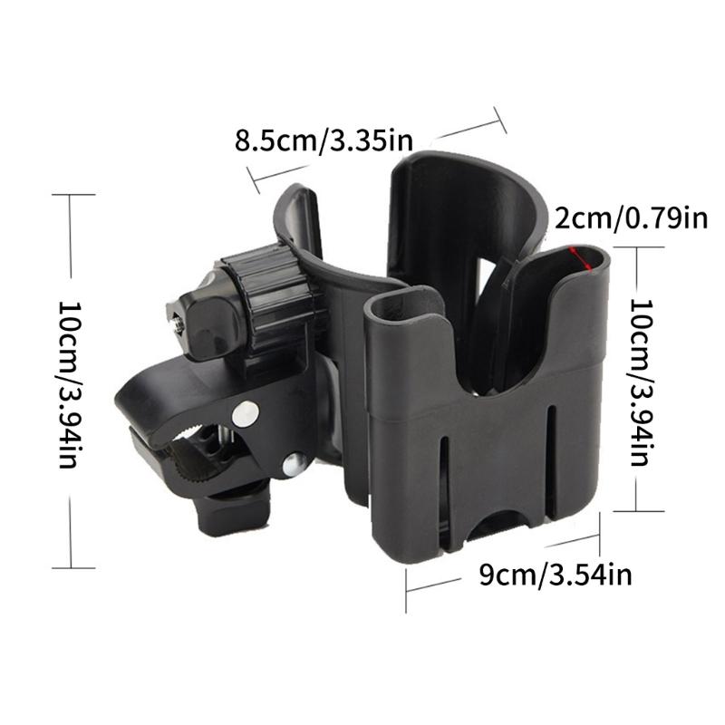 Multipurpose Cup Holder Organsier Phone Mount Slot for Baby Strollers Wheelchairs Bikes with 360 Degree Swivel Design