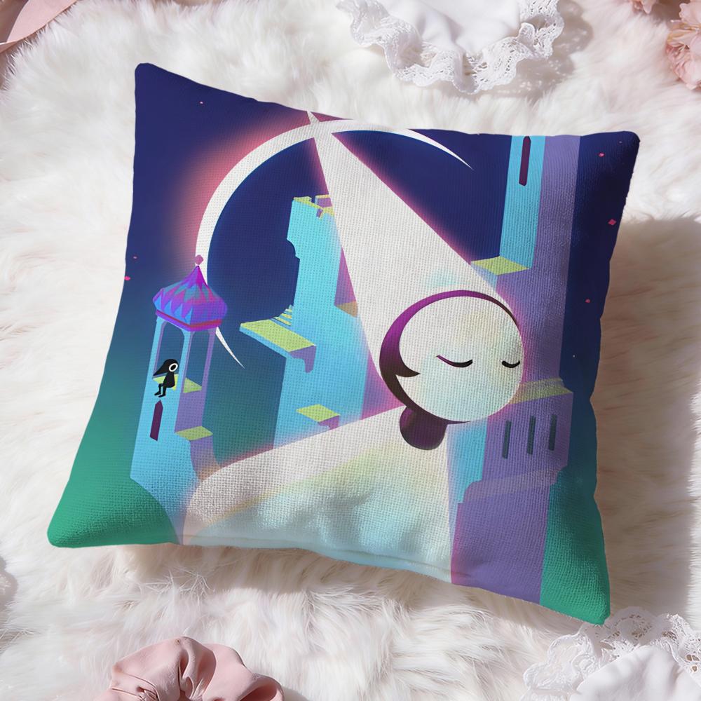 Monument Valley Game Cushion Cover Premium Comfort Reversible Pillow Cove -Two In One Design for Any Room & Car Interior