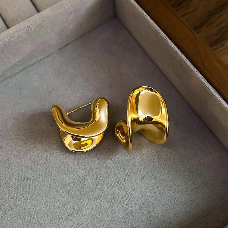 Metal Irregular Earrings European and American Retro Temperament Versatile Earrings Earrings