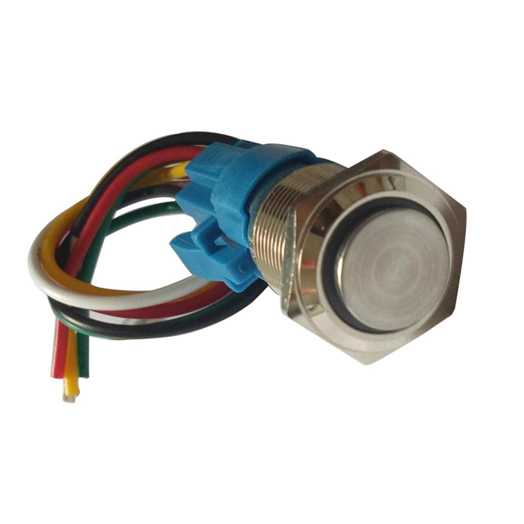 Latching Pushbutton Switch For 16mm 5/8" Mounting Hole Stainless Steel Shell - as described,