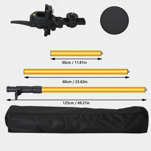 Telescopic Laser Leveling Pole with 4.2m Fine-Tunable Adjustment Rod, Laser Tripod for Liquid Leveling and Positioning, Spring Base, Laser Level Stand