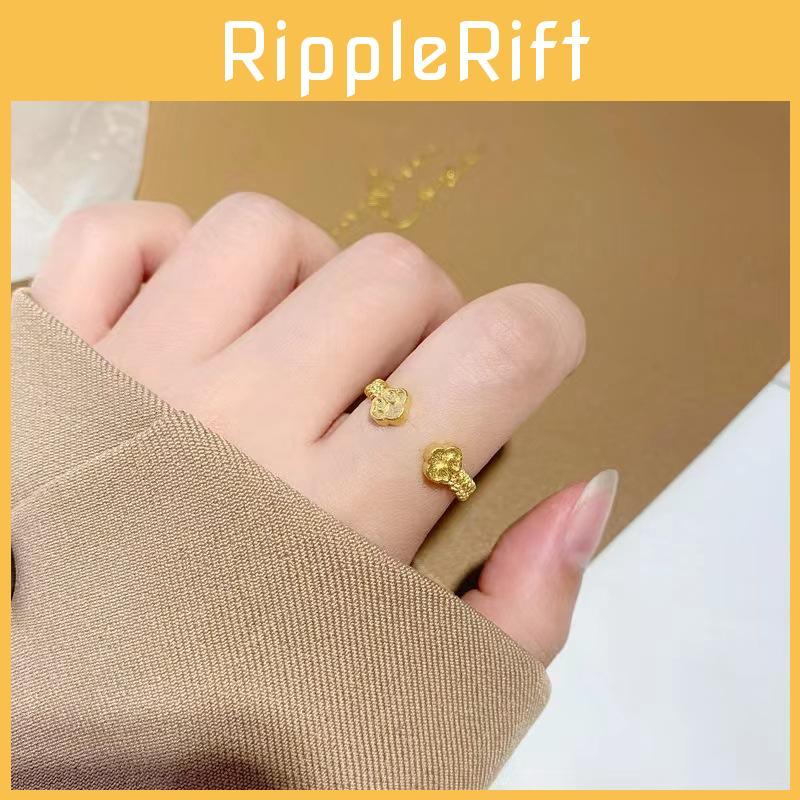 Chic Brass Gold Plated Adjustable Ring With Unique Floral Design Perfect For Gifts And Events