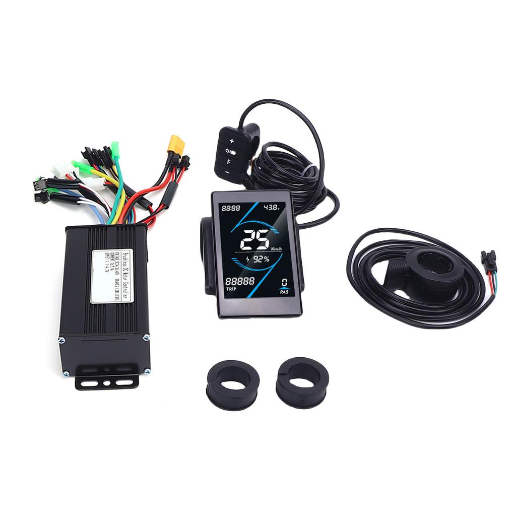 Electric Bike Speed Controller Kit 26A Speed Controller Color Screen LCD Display Thumb Throttle Set for Electric