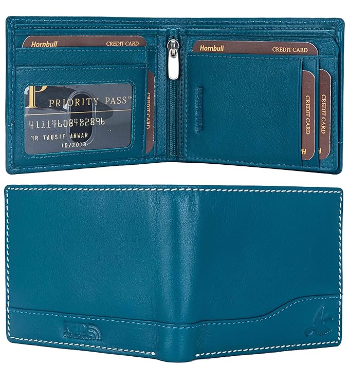 Skinnlommebok for menn | Lommebøker menn med RFID-blokkering | Herre lommebok