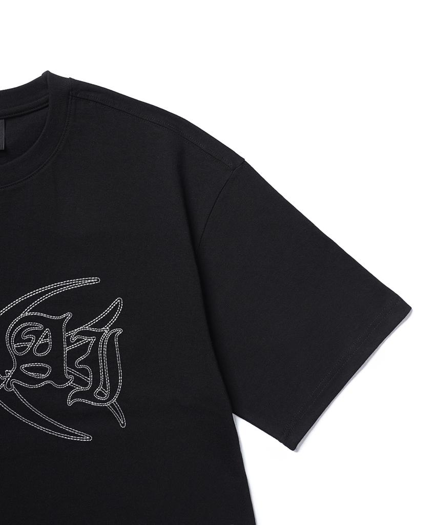 GAKKAI UNIONS Cutoff Stitch Short Sleeve T-Shirt Black