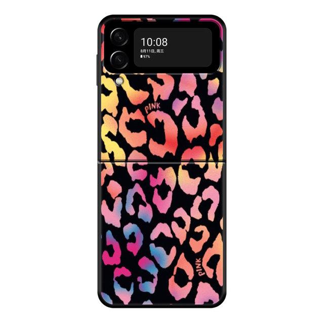 Fashion Leopard Print Panther Black Pc For Samsung Galaxy Zflip3 Z Flip3 5g Zflip Flip Smartphone Case