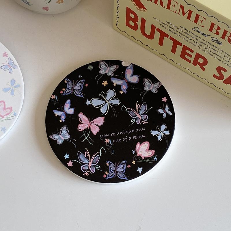 Homemade Atmosphere, Niche Childlike Fun, Spring And Summer Painted Lines, Butterfly Ceramic Cup, Coffee Cup, Water Cup 340M