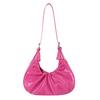 Women's Shoulder Bags with Internal Compartments Monochromatic Zippered PU Bags Stitching Line  New Fashion
