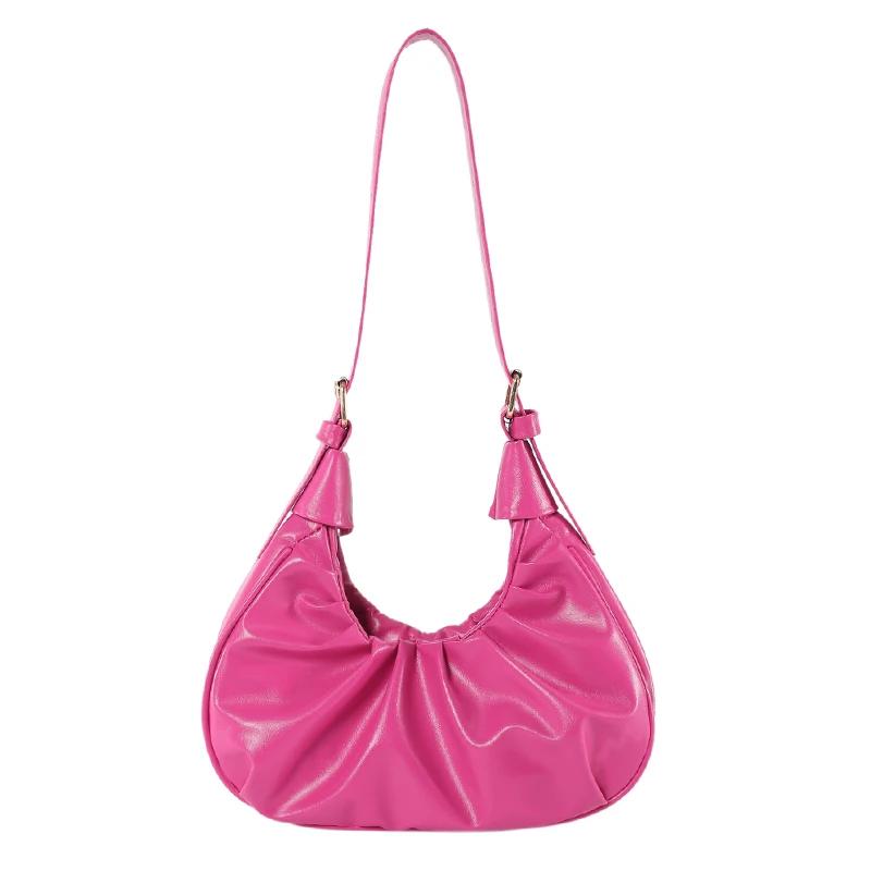 Women's Shoulder Bags with Internal Compartments Monochromatic Zippered PU Bags Stitching Line  New Fashion