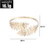 1Pcs Lady's fashionable and simple golden leaf open arm ring bracelet exaggerated bracelet