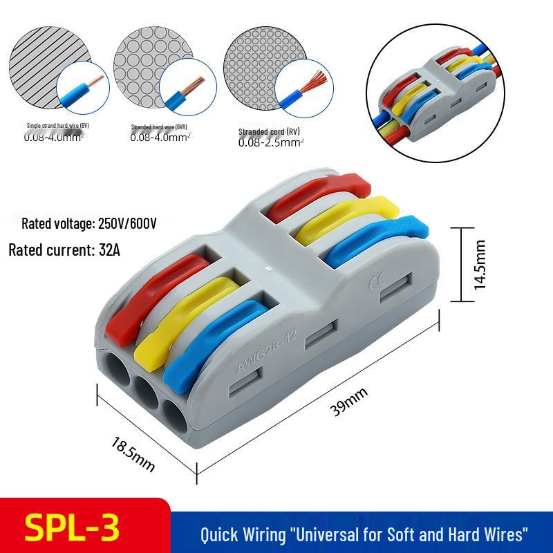 Quick Connector SPL-42/62, 2 In 2 Out Wire Terminal for Downlight and Household Solid