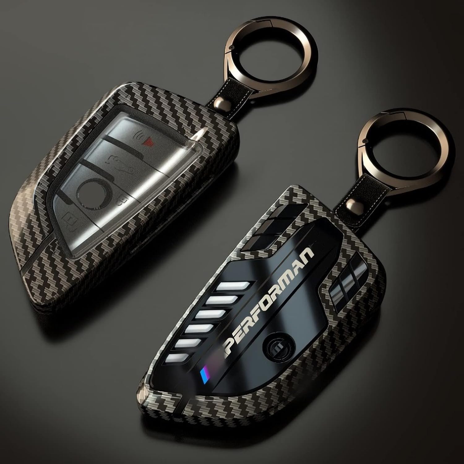

Alloy Car Key Case Rings Cover Holder for BMW 1 3 5 7 Series 530 F48 X1 X2 X3 X4 X5 X6 Classic Engine Head Concept (A Style Carbon Fiber) A Style Carbon Fiber