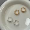 High quality metal smooth round plain ring high-end niche design earrings autumn and winter temperament earrings