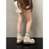 White cartoon non-slip thick-soled snow boots, winter warm, piled and thickened cotton shoes.