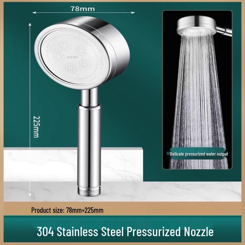 Punch-Free Adjustable Shower Head and Holder Set