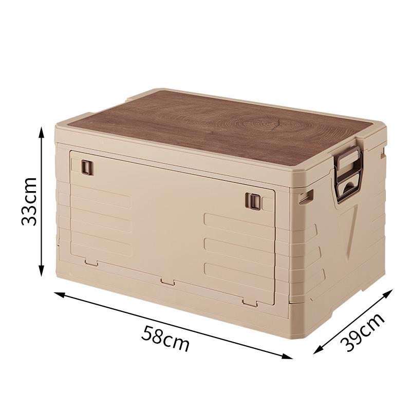 Baulone Pieghevole da Esterno con Coperchio in Legno per Campeggio e Picnic