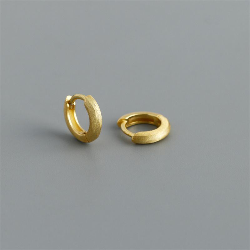 WANTME Pendientes de Aro Huggies Minimalistas Mate Góticos Unisex de Plata 925 para Mujeres Hombres Joyería de Hebilla para Oreja Piercing