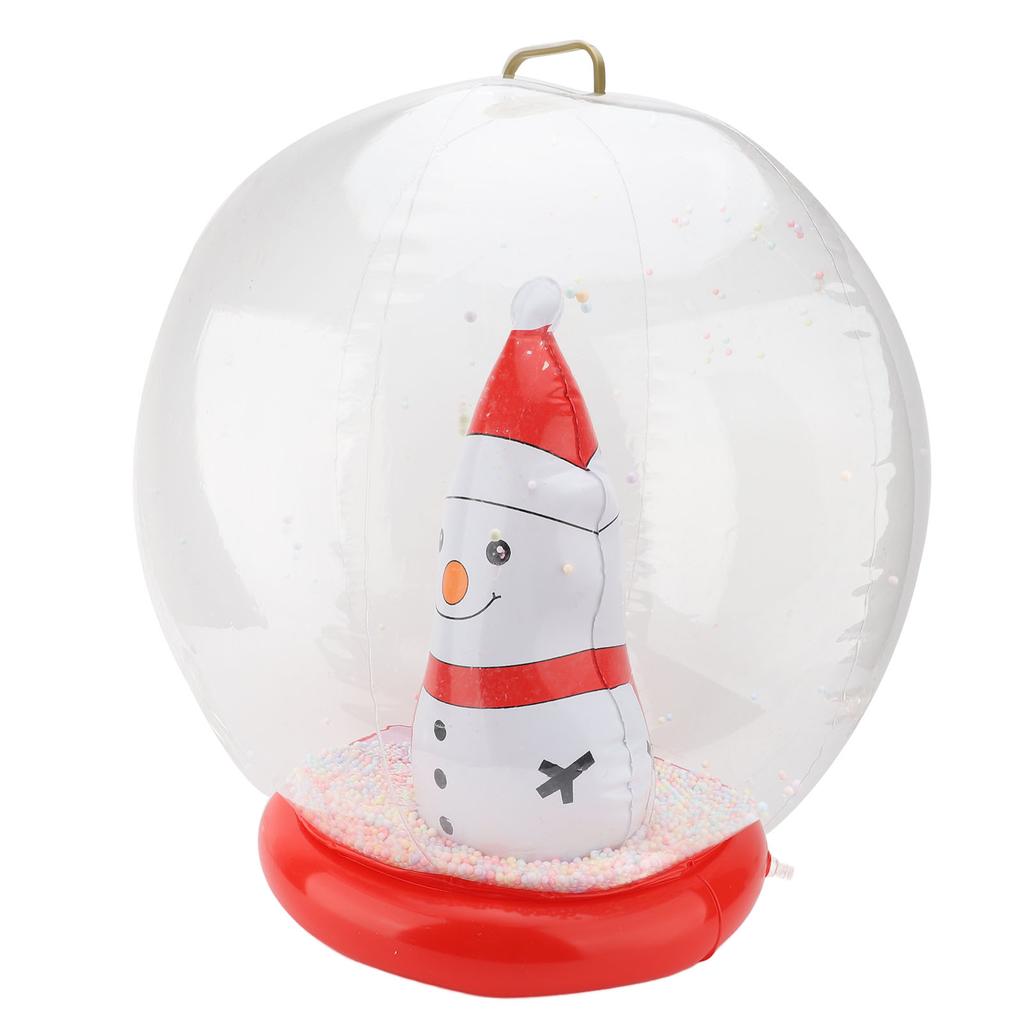 Weihnachten Aufblasbare Ornamentkugel 23,6 Zoll PVC LED Leuchtende Weihnachten Schneemänner Aufblasbare Kugel Außendekoration
