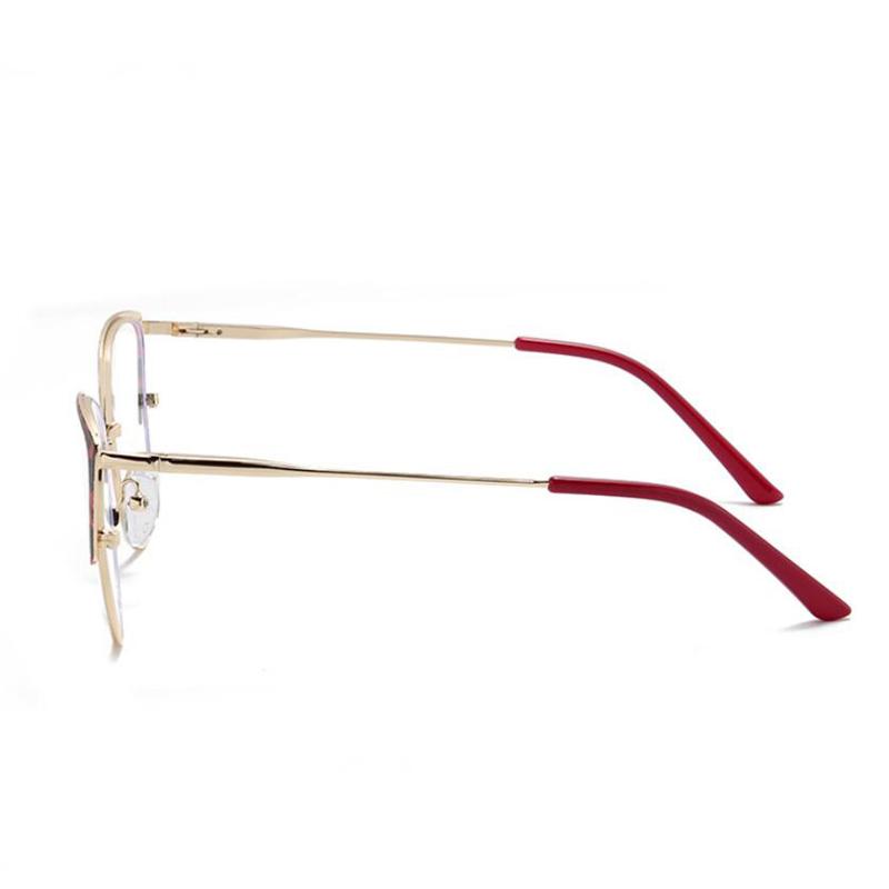 Blue Light Blocking Women Cat Eye Nearsighted Glasses Metal Leopard Frame Short-Sight Eyeglasses Diopter 0 -0.5 -0.75 To -6.0