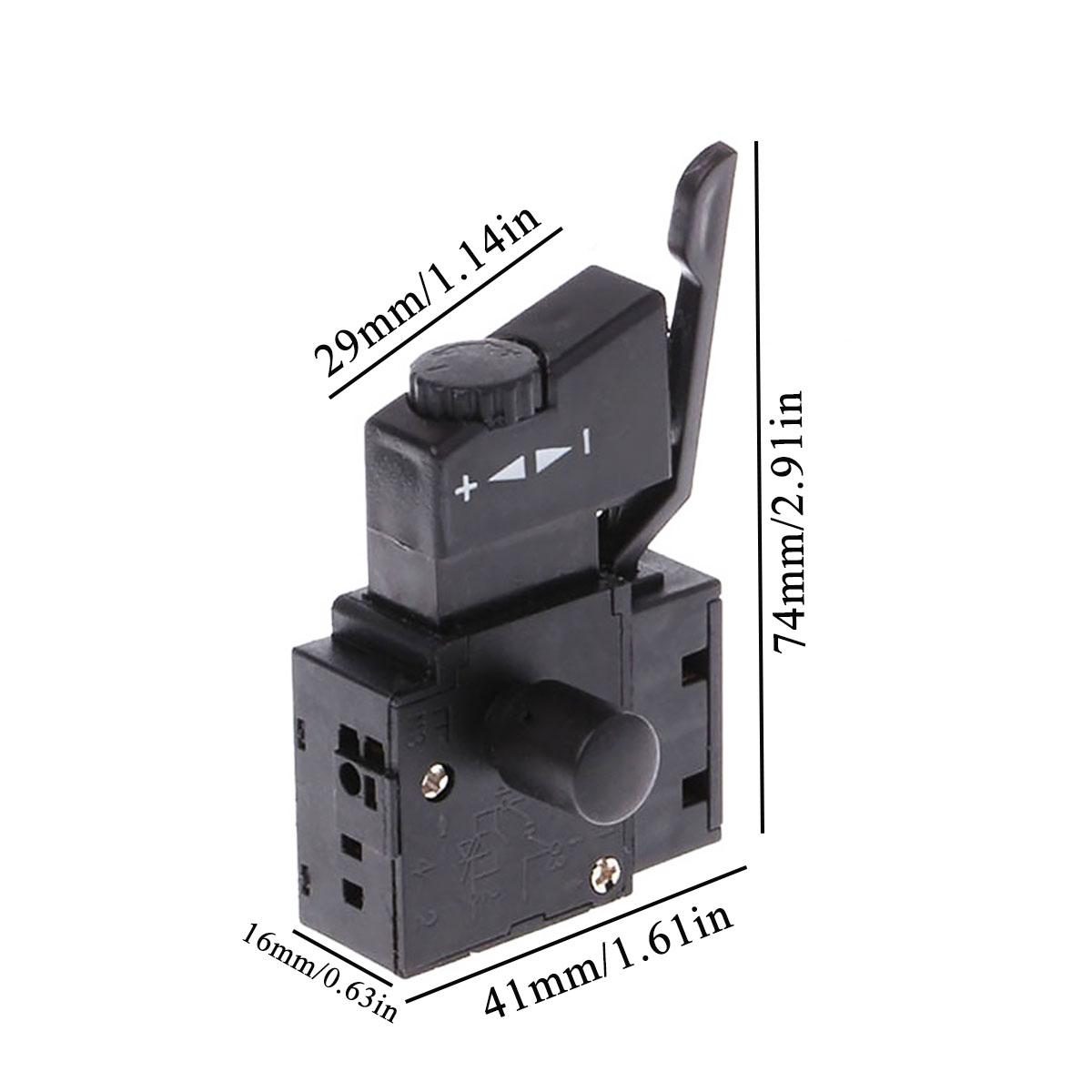 

Speed Regulating Switch Lock on Power Tool Electric Drill Speed Control Trigger Button Switch, Black