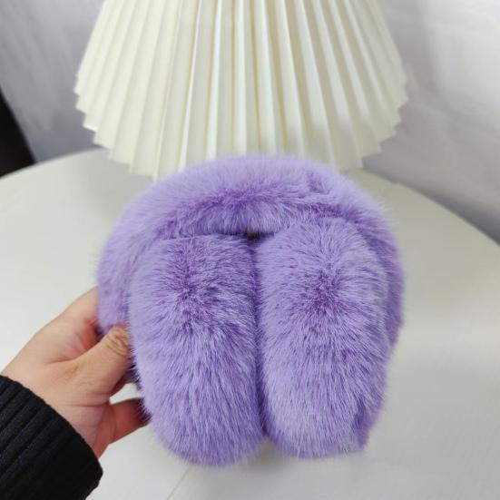 Solid Color Elastic Non-slip Cute Unisex Earmuffs Winter Soft Thickened Plush Headband Ear Warmer