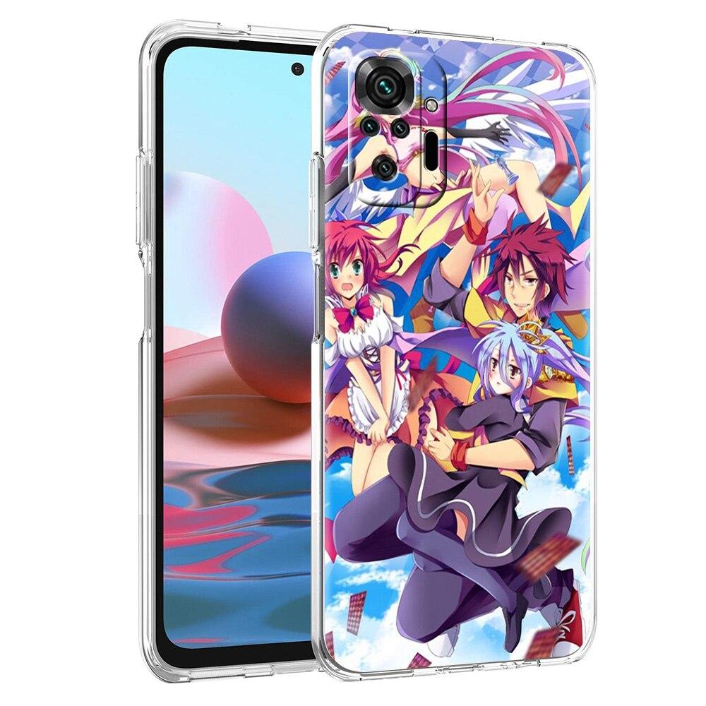 

Чехол для телефона Xiaomi Poco X3 NFC M3 F3 Redmi Note 9S 9 8 10 Pro 7 8T 9C 9A 8A K40, мягкий прозрачный чехол аниме «НЕТ ИГРЫ, НЕТ ЖИЗНИ» Poco M3