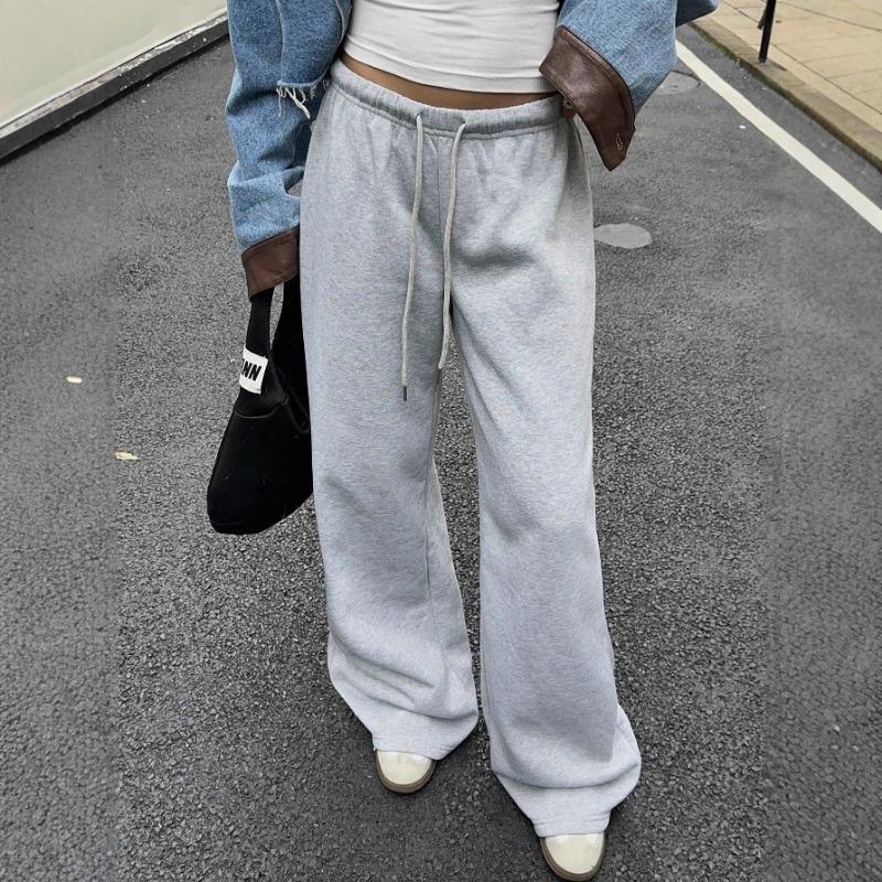 

2025 Ранняя осень Новый стиль Ретро Средне-низкая посадка Ленивый стиль Спортивные штаны Универсальные Драпирующиеся Спортивные Повседневные штаны S светло-серый