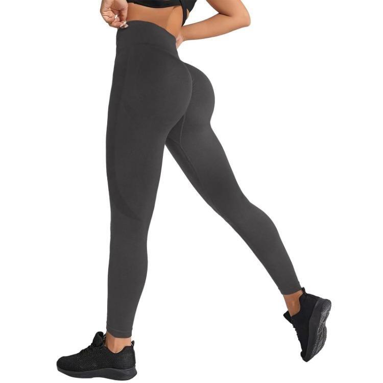 Pantalones de Yoga de Cintura Alta para Mujer Sin Costuras Levanta Glúteos Ajustados Fitness Mallas Casuales