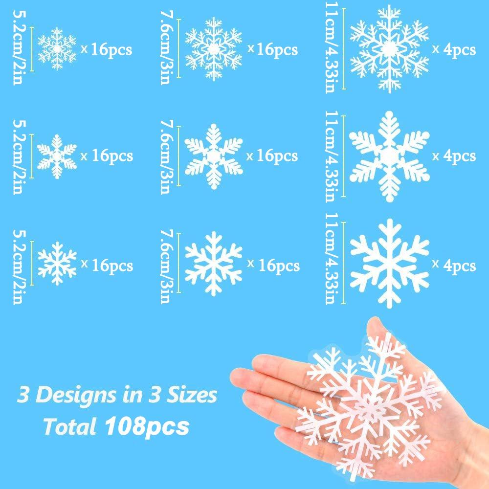 4ks Samolepky na okna Fólie na okna Vločky Dekorace na okna Statické samolepky na okna Párty dekorace Elektrostatické samolepky Samolepky na sklo okna