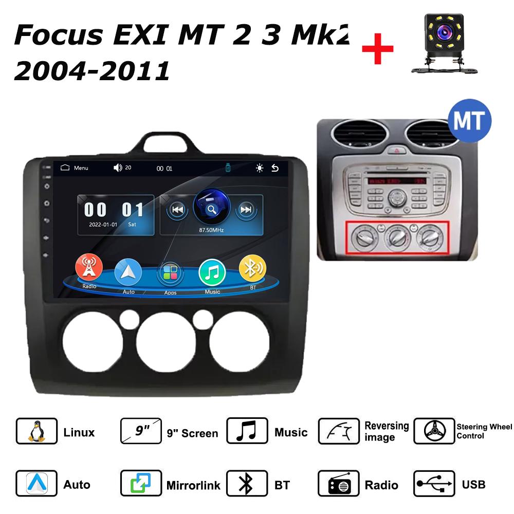 

Car Radio Multimedia MP5 Player Head Unit Stereo GPS Navigation BT For Focus EXI MT 2 3 Mk2 2004-2011 MT чёрный