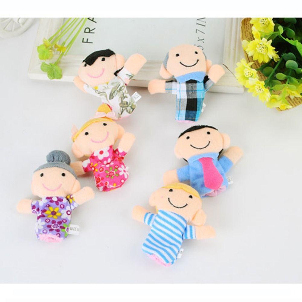 6Pcs Toddlers Soft Finger Puppets Set Cloth Velvet Interactive Educational Finger Cartoon Mini Interactive Puppets Role Play